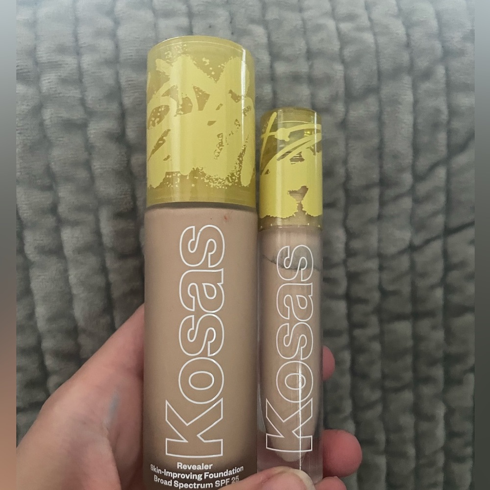 Kosas foundation, serum, and body wash